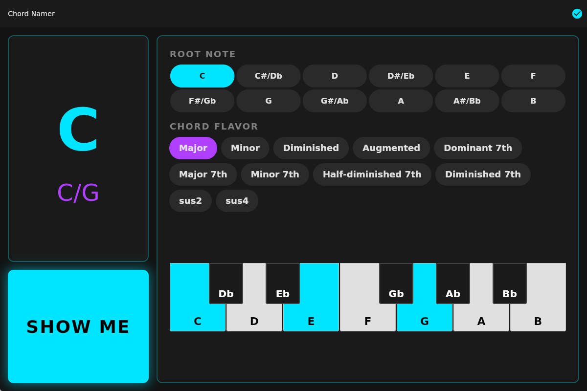 Chord Namer App Screenshot